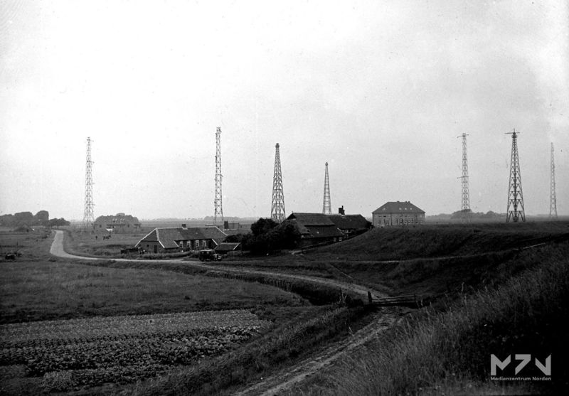 Datei:Utlandshörn Norddeich Radio um 1930 (1400219) MZ.jpg