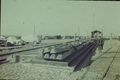 Bahnschwellen am Ende der Gleise, aufgenommen am 16. Februar 1962.