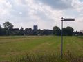 Blick in Richtung Wasserturm, der zu diesem Zeitpunkt saniert wurde - Aufnahme vom 22. Juni 2004.