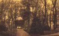 Der Musikpavillon auf dem Blücherplatz in der Zeit um 1900, rechts das Weinhaus, im Hintergrund die Westerstraße.