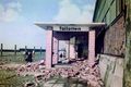 Durch die Februarflut 1962 zerstörte Bahnhofstoilette.